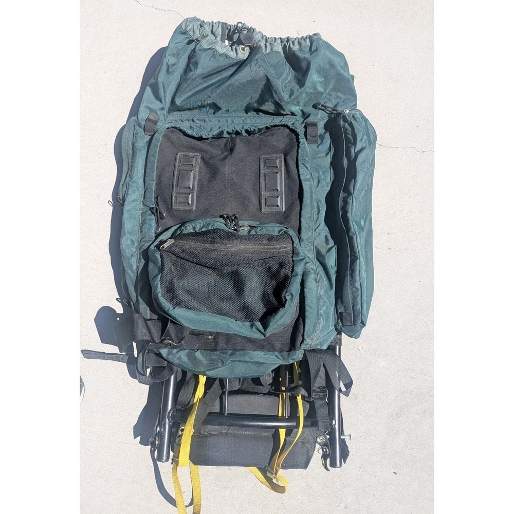REI Trekker External Frame Backpack Wonderland Green Hiking Camping Pack Vintage